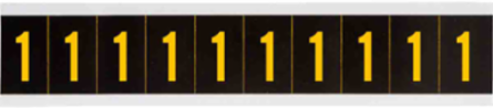 Outdoor Utility Pressure Sensitive Vinyl Number Labels - 1" H, Yellow on Black, 1