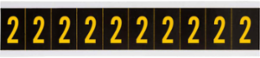 Outdoor Utility Pressure Sensitive Vinyl Number Labels - 1" H, Yellow on Black, 2