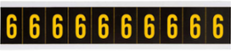 Outdoor Utility Pressure Sensitive Vinyl Number Labels - 1" H, Yellow on Black, 6