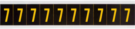 Outdoor Utility Pressure Sensitive Vinyl Number Labels - 1" H, Yellow on Black, 7