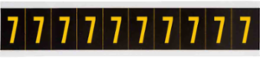 Outdoor Utility Pressure Sensitive Vinyl Number Labels - 1" H, Yellow on Black, 7