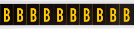 Outdoor Utility Pressure Sensitive Vinyl Letter Labels - 1" H, Yellow on Black, B