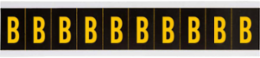 Outdoor Utility Pressure Sensitive Vinyl Letter Labels - 1" H, Yellow on Black, B