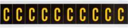 Outdoor Utility Pressure Sensitive Vinyl Letter Labels - 1" H, Yellow on Black, C