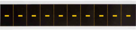 Outdoor Utility Pressure Sensitive Vinyl Dash Labels - 1" H, Yellow on Black