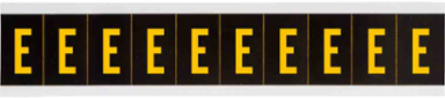 Outdoor Utility Pressure Sensitive Vinyl Letter Labels - 1" H, Yellow on Black, E