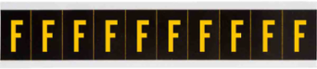 Outdoor Utility Pressure Sensitive Vinyl Letter Labels - 1" H, Yellow on Black, F