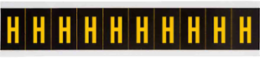 Outdoor Utility Pressure Sensitive Vinyl Letter Labels - 1" H, Yellow on Black, H