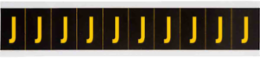Outdoor Utility Pressure Sensitive Vinyl Letter Labels - 1" H, Yellow on Black, J