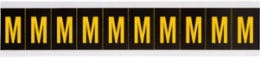 Outdoor Utility Pressure Sensitive Vinyl Letter Labels - 1" H, Yellow on Black, M