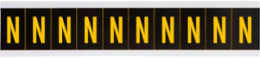 Outdoor Utility Pressure Sensitive Vinyl Letter Labels - 1" H, Yellow on Black, N