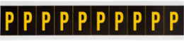 Outdoor Utility Pressure Sensitive Vinyl Letter Labels - 1" H, Yellow on Black, P