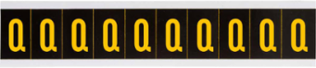Outdoor Utility Pressure Sensitive Vinyl Letter Labels - 1" H, Yellow on Black, Q
