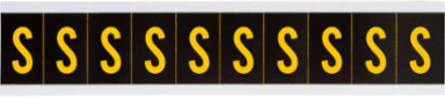 Outdoor Utility Pressure Sensitive Vinyl Letter Labels - 1" H, Yellow on Black, S