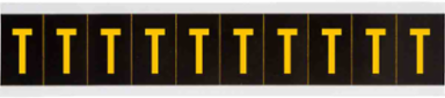 Outdoor Utility Pressure Sensitive Vinyl Letter Labels - 1" H, Yellow on Black, T