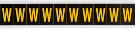 Outdoor Utility Pressure Sensitive Vinyl Letter Labels - 1" H, Yellow on Black, W