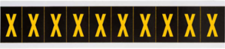 Outdoor Utility Pressure Sensitive Vinyl Letter Labels - 1" H, Yellow on Black, X