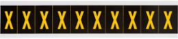 Outdoor Utility Pressure Sensitive Vinyl Letter Labels - 1" H, Yellow on Black, X