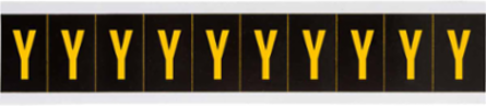 Outdoor Utility Pressure Sensitive Vinyl Letter Labels - 1" H, Yellow on Black, Y