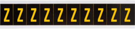 Outdoor Utility Pressure Sensitive Vinyl Letter Labels - 1" H, Yellow on Black, Z