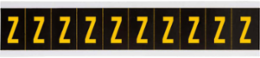 Outdoor Utility Pressure Sensitive Vinyl Letter Labels - 1" H, Yellow on Black, Z
