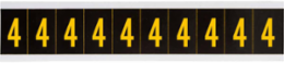 Outdoor Utility Pressure Sensitive Vinyl Number Labels - 2" H, Yellow on Black, 4