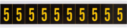 Outdoor Utility Pressure Sensitive Vinyl Number Labels - 2" H, Yellow on Black, 5