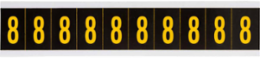 Outdoor Utility Pressure Sensitive Vinyl Number Labels - 2" H, Yellow on Black, 8