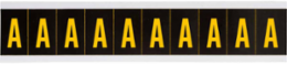 Outdoor Utility Pressure Sensitive Vinyl Letter Labels - 2" H, Yellow on Black, A