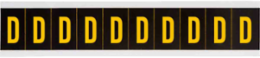 Outdoor Utility Pressure Sensitive Vinyl Letter Labels - 2" H, Yellow on Black, D