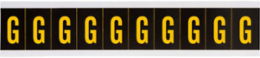 Outdoor Utility Pressure Sensitive Vinyl Letter Labels - 2" H, Yellow on Black, G