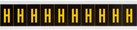 Outdoor Utility Pressure Sensitive Vinyl Letter Labels - 2" H, Yellow on Black, H
