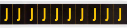 Outdoor Utility Pressure Sensitive Vinyl Letter Labels - 2" H, Yellow on Black, J