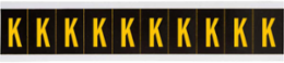Outdoor Utility Pressure Sensitive Vinyl Letter Labels - 2" H, Yellow on Black, K