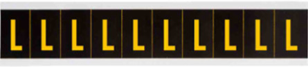 Outdoor Utility Pressure Sensitive Vinyl Letter Labels - 2" H, Yellow on Black, L
