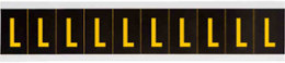 Outdoor Utility Pressure Sensitive Vinyl Letter Labels - 2" H, Yellow on Black, L