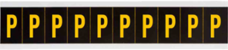 Outdoor Utility Pressure Sensitive Vinyl Letter Labels - 2" H, Yellow on Black, P