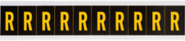 Outdoor Utility Pressure Sensitive Vinyl Letter Labels - 2" H, Yellow on Black, R