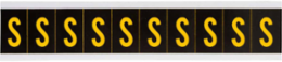 Outdoor Utility Pressure Sensitive Vinyl Letter Labels - 2" H, Yellow on Black, S