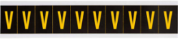 Outdoor Utility Pressure Sensitive Vinyl Letter Labels - 2" H, Yellow on Black, V