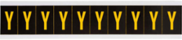 Outdoor Utility Pressure Sensitive Vinyl Letter Labels - 2" H, Yellow on Black, Y