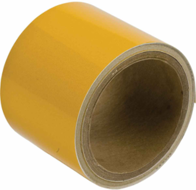 Marking Tape Roll - Reflective Vinyl, Solid Color, Yellow