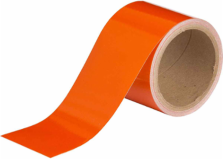 Marking Tape Roll - Reflective Vinyl, Solid Color, Orange, 3" x 5 Yds
