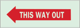 BradyGlo Glow-in-the-Dark Sign, 3.5 Inch H x 10 Inch W, Red on Glow, 0.063 Inch D