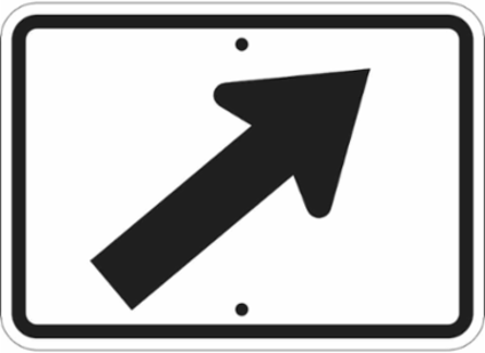 Up Right Arrow Sign, 9" H x 12" W x 0.090" D, Aluminum