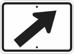 Up Right Arrow Sign, 9" H x 12" W x 0.090" D, Aluminum