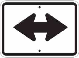Left And Right Arrow Sign, 9" H x 12" W x 0.090" D, Aluminum