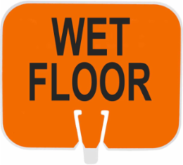 Wet Floor Cone Sign, 10.5" H x 12.75" W x .06" D, Black/Orange