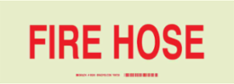 BradyGlo Fire Hose Sign 5 Inch H x 14 Inch W, Glow-in-the-Dark Polyester