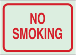 No Smoking Sign, 10" H x 14" W x 0.008" D, Polyester